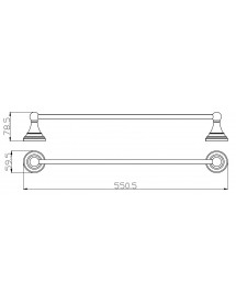 Porte-serviette mural MORAVA en bronze 55,05x7,85 x5,95 cm