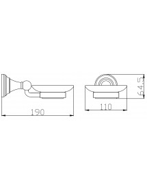 Porte-savon rétro MORAVA en céramique 19x11 x6,45 cm Porte-savon rétro MORAVA en céramique 19x11 x6,45 cm