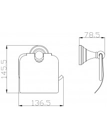 Dérouleur papier toilette rétro MORAVA en laiton chromé 13,65x 7,85 x14,55 cm