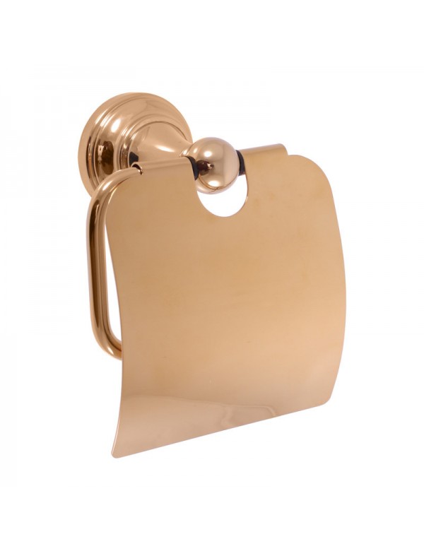 Dérouleur papier toilette rétro MORAVA en laiton doré 13,65x 7,85 x14,55 cm