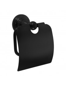 Dérouleur papier toilette rétro MORAVA en laiton noir 13,65x 7,85 x14,55 cm