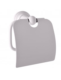 Dérouleur papier toilette rétro MORAVA en laiton blanc 13,65x 7,85 x14,55 cm