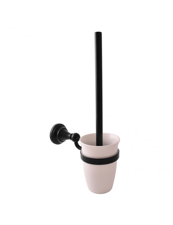 Brosse de toilette rétro MORAVA en laiton noir 6,5x 36,8 cm
