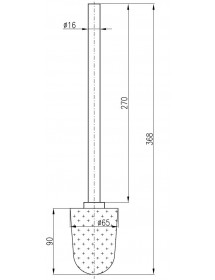 Brosse de toilette rétro MORAVA en céramique 6,5x 36,8 cm Brosse de toilette rétro MORAVA en céramique 6,5x 36,8 cm