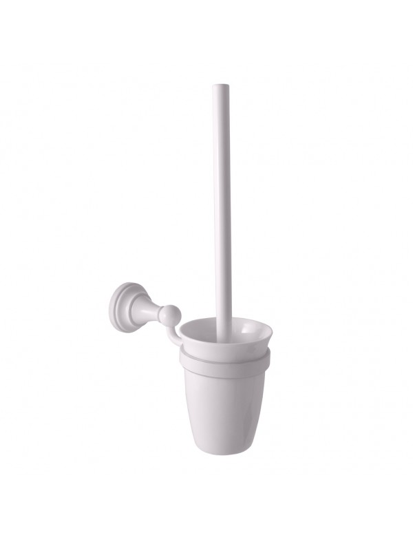 Brosse de toilette rétro MORAVA en laiton blanc 6,5x 36,8 cm Brosse de toilette rétro MORAVA en laiton blanc 6,5x 36,8 cm
