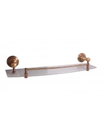 Etagère murale de douche avec rail rétro MORAVA en laiton bronze 50x14x7,6 cm