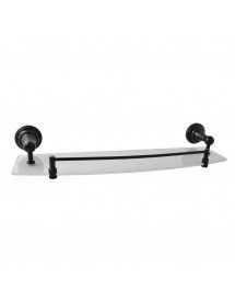 Etagère murale de douche avec rail rétro MORAVA en laiton noir 50x14x7,6 cm