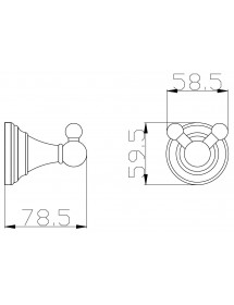 Patère double rétro MORAVA en laiton chromé 7,85x5,85x5,95 cm