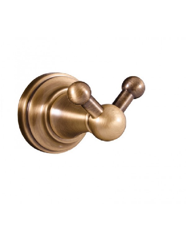 Patère double rétro MORAVA en laiton bronze 7,85x5,85x5,95 cm Patère double rétro MORAVA en laiton bronze 7,85x5,85x5,95 cm