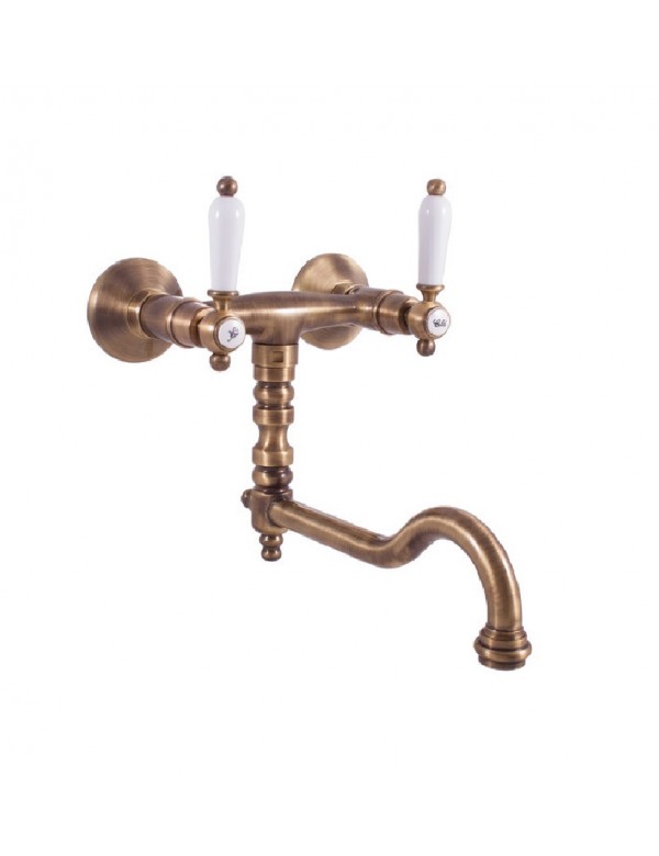 Mélangeur évier MORAVA RETRO bras pivotant en laiton bronze Mélangeur évier MORAVA RETRO bras pivotant en laiton bronze