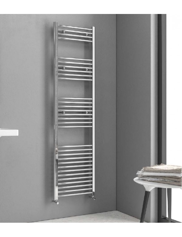 Radiateur sèche-serviette électrique thermostatique NILE en chrome H. 118cm Radiateur sèche-serviette électrique thermostatique NILE en chrome H. 118cm