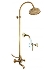 Colonne de douche MORAVA en laiton bronze avec douchette 108 cm