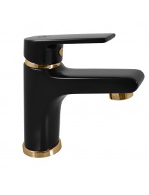 Mitigeur lavabo COLORADO en laiton noir doré sans siphon