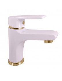 Mitigeur lavabo COLORADO en laiton blanc doré sans siphon