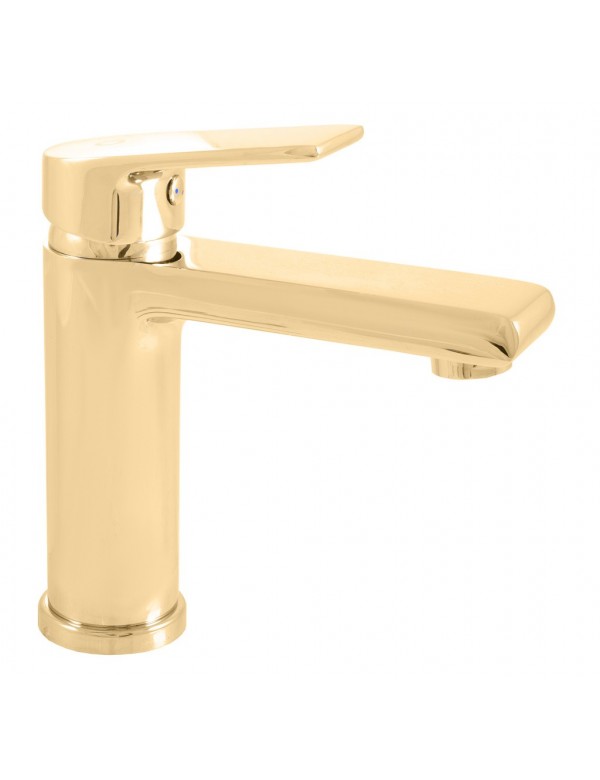 Mitigeur lavabo COLORADO en chrome doré sans siphon H. 16,2cm