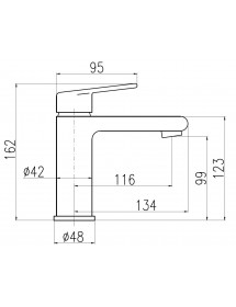 Mitigeur lavabo COLORADO en laiton chromé noir sans siphon H. 16,2cm