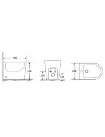 Bidet à poser ZINA 58x36x43 cm