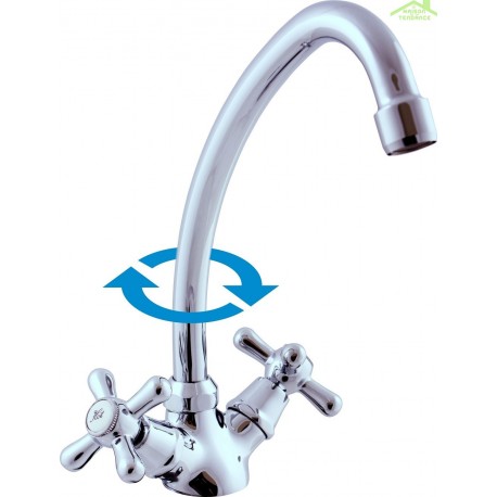 Mélangeur lavabo haut MORAVA à bras pivotant en chrome Mélangeur lavabo haut MORAVA à bras pivotant en chrome