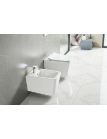 Bidet blanc suspendu BOFY en porcelaine 53x36,5x31,5 cm