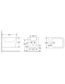 Bidet blanc suspendu BOFY en porcelaine 53x36,5x31,5 cm