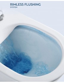 Cuvette WC suspendue Rimless ZINA - avec abattant à frein de chute