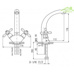 Mélangeur lavabo haut MORAVA à bras pivotant en chrome H 17,6 cm