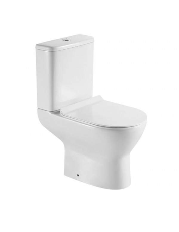 Pack WC Rimless à poser AMPIFOLIS ROUND 65x36x83 cm avec abattant à frein de chute