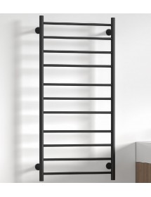 Radiateur sèche-serviette électrique TRUMPET noir mat H. 100 cm