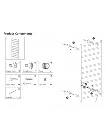 Radiateur sèche-serviette électrique TRUMPET chromé H. 100 cm
