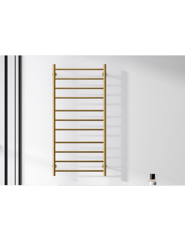 Radiateur sèche-serviette électrique TRUMPET doré H. 100 cm Radiateur sèche-serviette électrique TRUMPET doré H. 100 cm