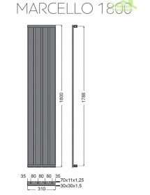 Radiateur design vertical MARCELO 91x180 cm en chrome Radiateur design vertical MARCELO 91x180 cm en chrome