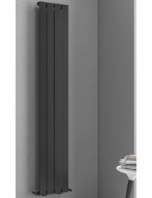 Radiateur design vertical MARCELLO 31x180 cm en chrome noir mat