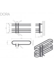 Radiateur sèche-serviette design vertical DORA 70x40 cm en chrome Radiateur sèche-serviette design vertical DORA 70x40 cm en chrome