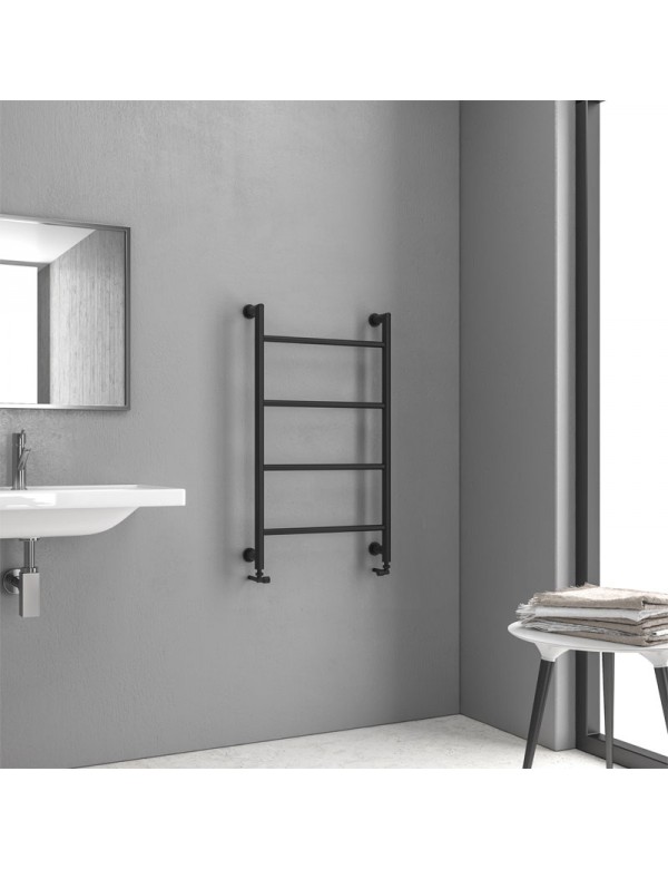 Radiateur sèche-serviette vertical DESIGN 6 9,3x56x90 cm en laiton noir mat