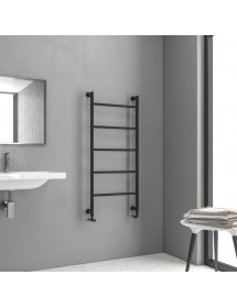 Radiateur sèche-serviette vertical DESIGN 6 9,3x56x120 cm en laiton noir mat