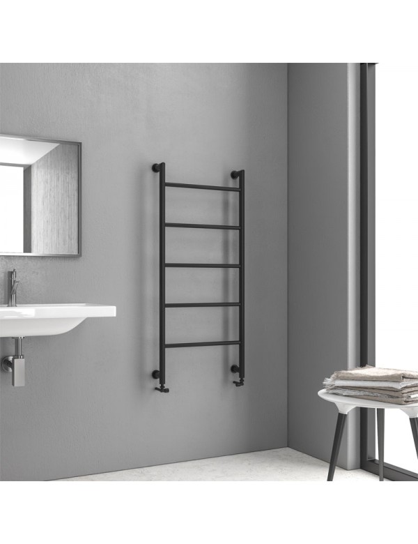 Radiateur sèche-serviette vertical DESIGN 6 9,3x56x120 cm en laiton noir mat