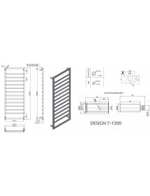 Radiateur sèche-serviette vertical DESIGN 7 10,7x50x1300 cm en laiton chromé