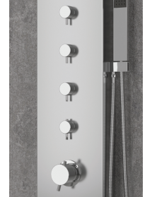 Colonne de douche hydromassante GRANDE ELEA en acier inoxydable 165 cm