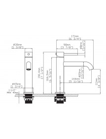 Mitigeur lavabo rétro ARTEMIS en acier H. 19cm