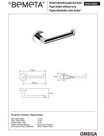 Dérouleur papier toilettes WC gauche ou droite OMEGA en chrome 17,5x5,5x7 cm Dérouleur papier toilettes WC gauche ou droite OMEGA en chrome 17,5x5,5x7 cm