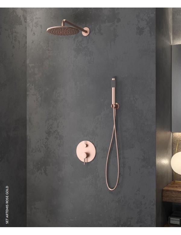 Ensemble de douche rose gold à encastrer ARTEMIS avec douchette 210 cm Ensemble de douche rose gold à encastrer ARTEMIS avec douchette 210 cm