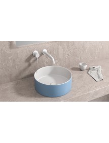 Vasque ronde bleue à poser sans trou JEY-M 35,5 x35,5 x 12 cm