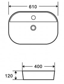Vasque ovale à poser BE 61x40x12 cm