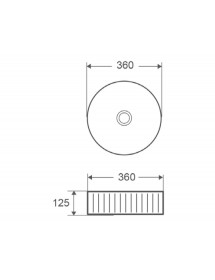 Vasque striée ronde à poser sans trou FOTSY 36x36x12,5 cm
