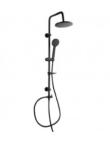 Set de douche mural noir mat MAGDA avec douchette 96,5 cm