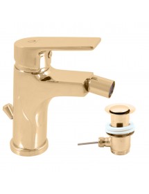 Mitigeur bidet COLORADO en laiton doré avec siphon