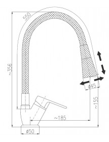 Mitigeur évier flexible à mémoire de forme COLORADO en laiton chromé