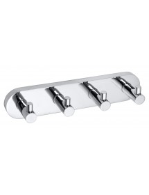 Patère quadruple OMEGA laiton chromé 27x2,5x4 cm