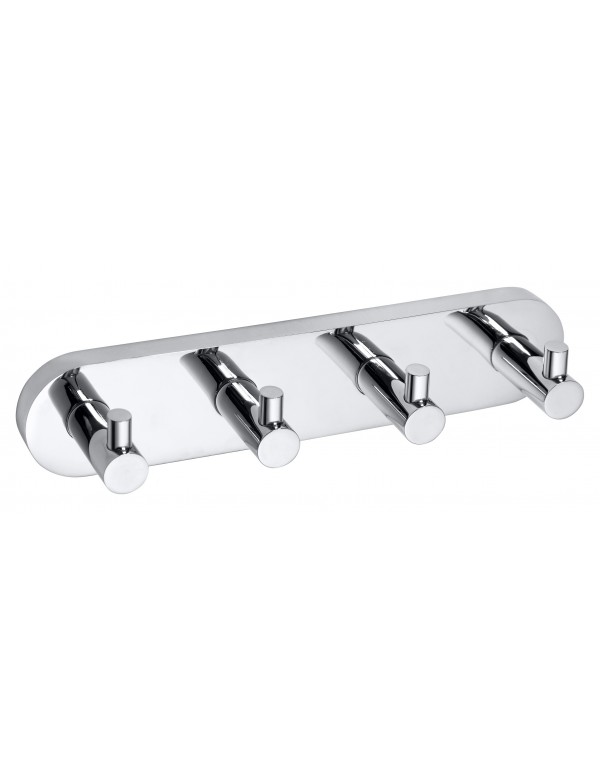 Patère quadruple OMEGA laiton chromé 27x2,5x4 cm Patère quadruple OMEGA laiton chromé 27x2,5x4 cm