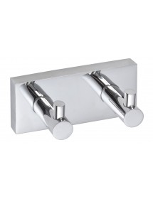 Patère double murale BETA en chrome 12cm x 5,5cm x5cm